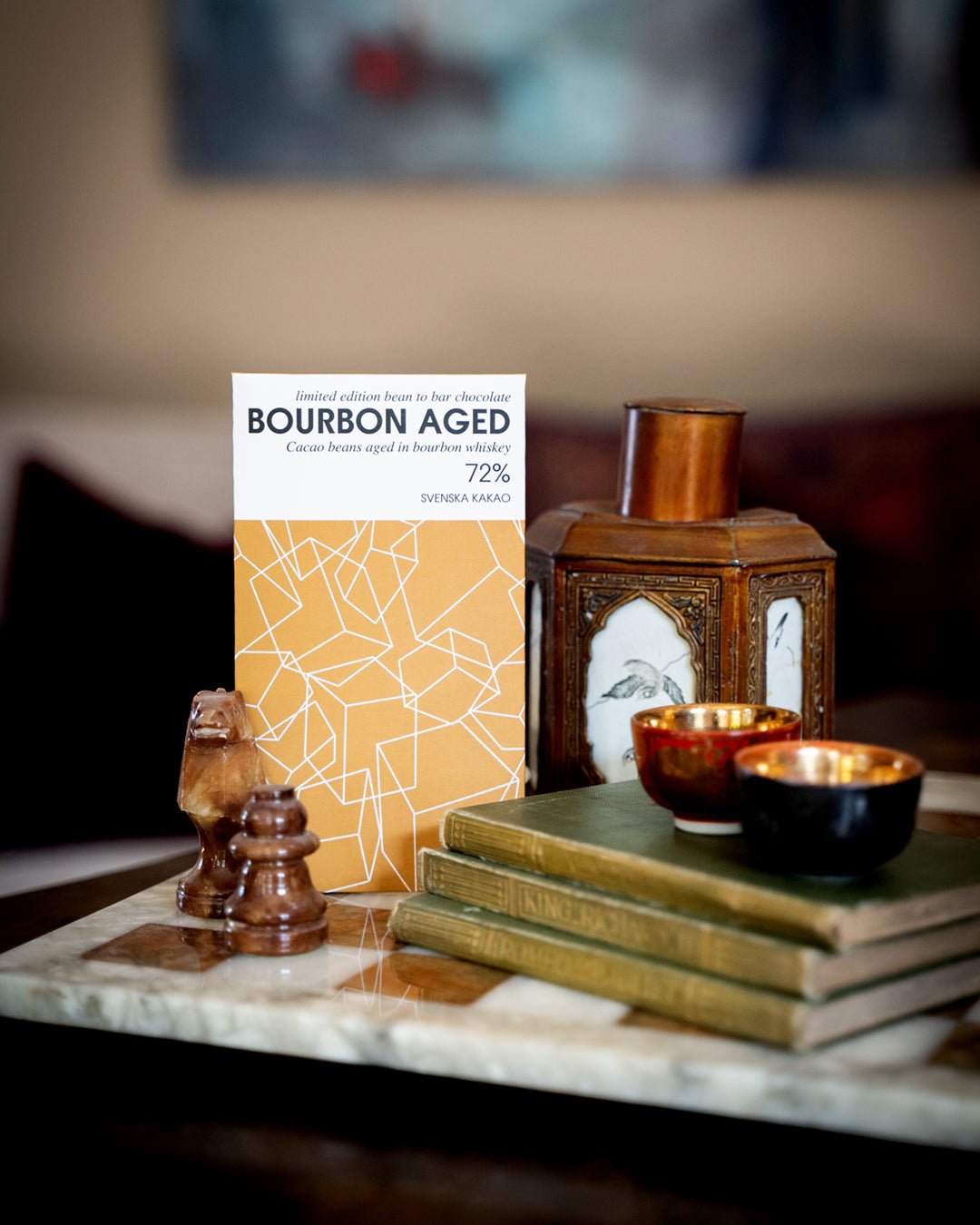 bourbon whiskey i choklad. En perfekt present till pappa på fars dag