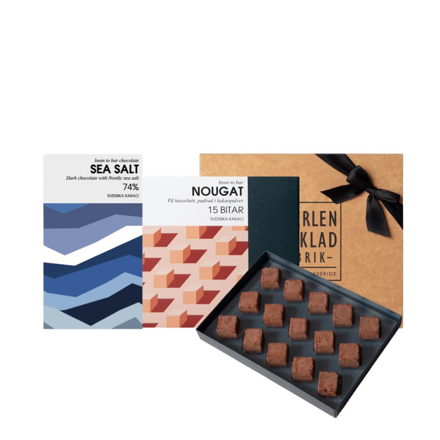 Present med tryfflar, praliner och fin choklad