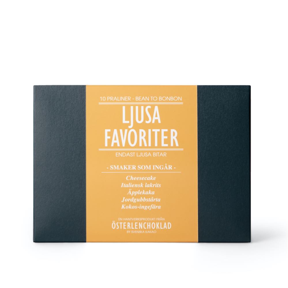 Presentask ljusa praliner mjölkchoklad