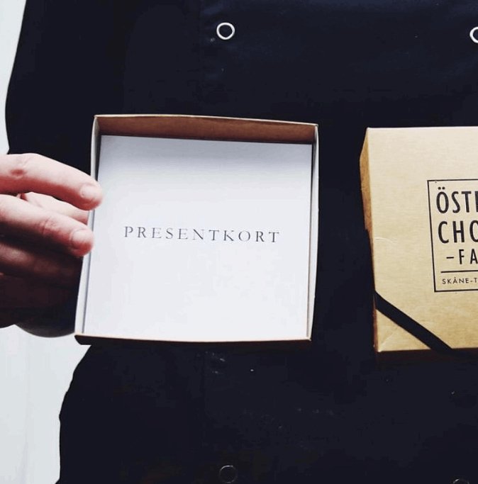 Presentkort på choklad för chokladfabriken