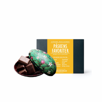 Påskpraliner och vackert påskägg med kolor.