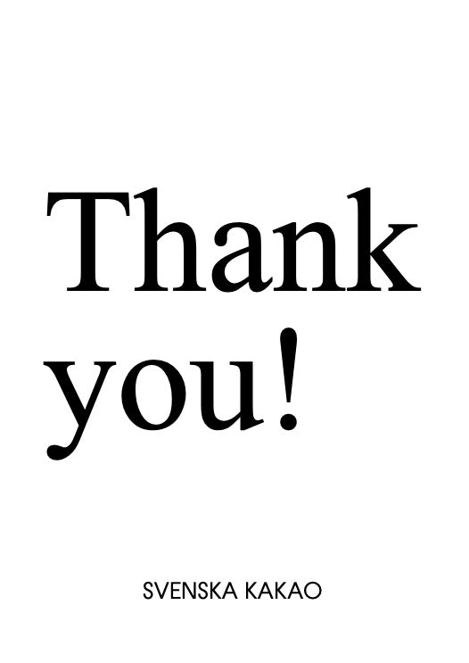 Digitalt presentkort på choklad med hälsningskort där det står tack