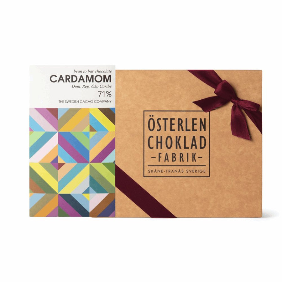 Julens chokladogram. En julklapp med praliner direkt till mottagarens brevlåda med vårt chokladbud. 